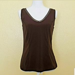 Popular Basics Cabi Sleeveless Top Blouse Brown M
